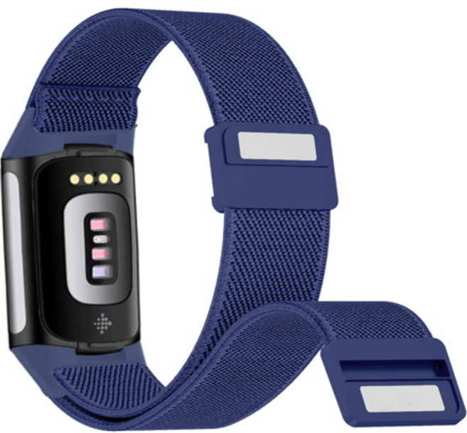 호환 Fitbit Charge 6 밴드용 마그네틱 루프 Fitbit Charge 5 스마트 시계 스트랩용 나일론 조절 가능 교체용 손목 밴드, [02] for Fitbit Charge 6, [06] dark blue