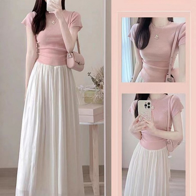 해피유통 여성 투피스세트 스커트+상의 하복 숙녀 세트 jhjxn