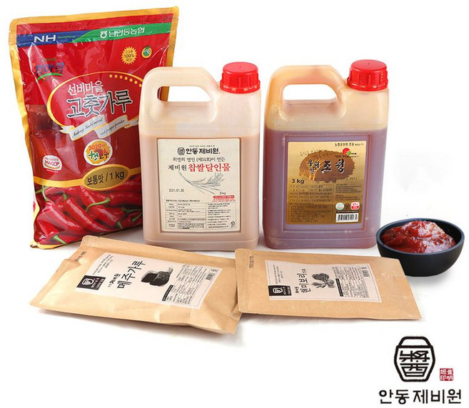 안동제비원 명인의 고추장 담그기 (고춧가루 조청 메주가루 찹쌀달인물 포함), 1개, 7kg
