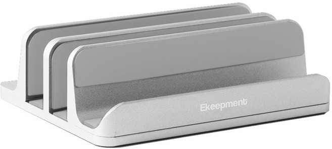 이킵먼트 노트북 맥북 클램쉘 수직 거치대 EKMT-VS2-1, Silver, 1개