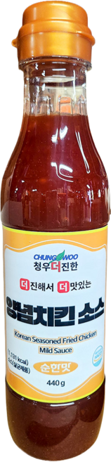 양념치킨소스 (청우 순한맛 440g) 한식당 잔치용 배달집, 1개