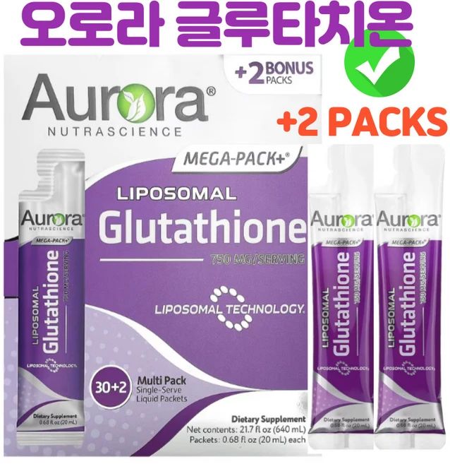 오로라뉴트라사이언스 글루타치온 750 mg 액상 개별 포장 32개 각 15 ml, 480ml, 1개 - 쿠팡