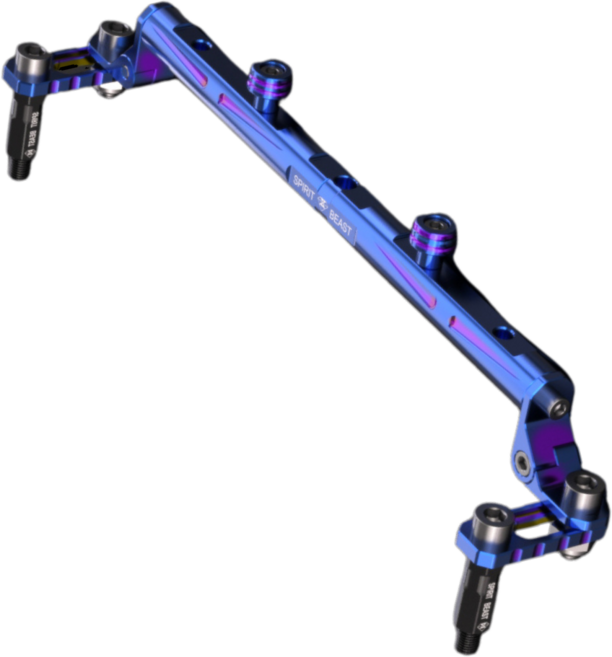 SPIRIT BEAST 22파이 커스텀 크로스바 TYPE 2 범용이 오토바이 전차종 장착 고급형 핸들크로스바, 버닝블루, 1개