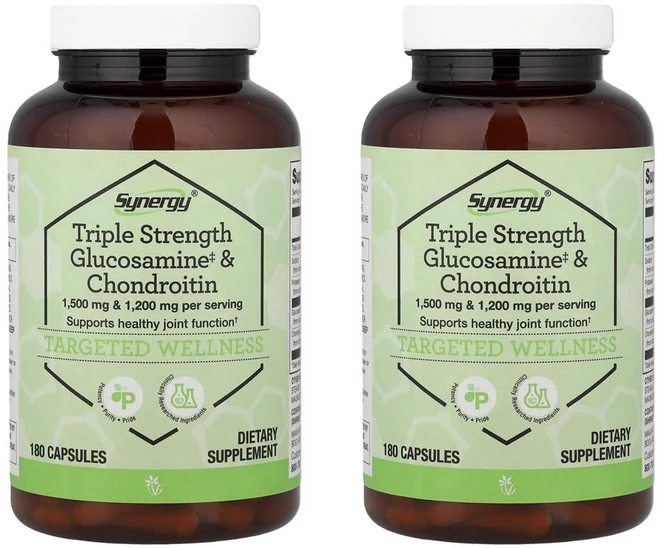 비타코스트 시너지 트리플 스트렝스 글루코사민 & 콘드로이친 Vitacost Synergy® Triple Strength Glucosamine & Chondroitin 180정, 2개 - 쿠팡