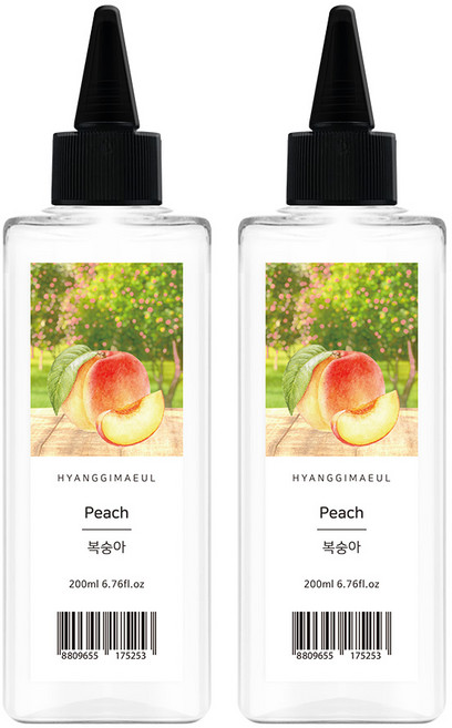 향기마을 디퓨저 리필오일, 2개, 200ml, 복숭아