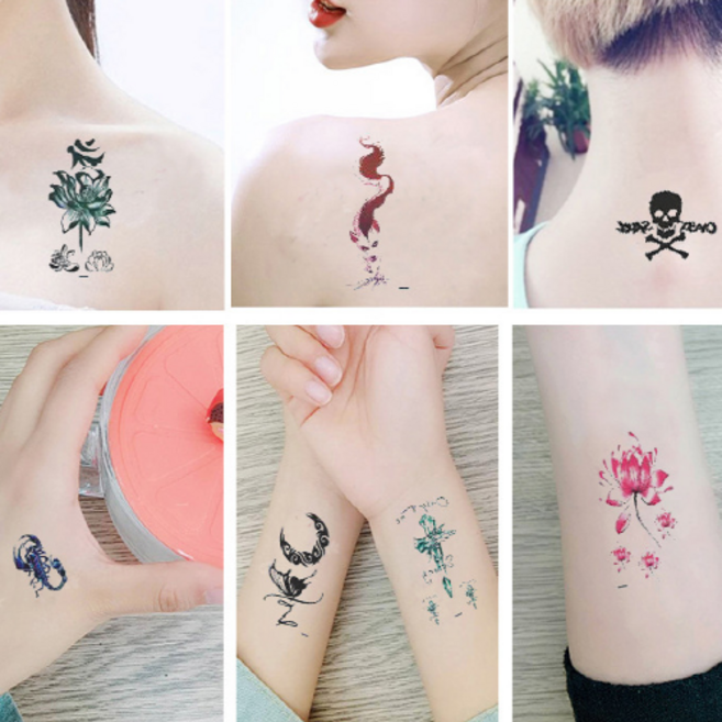 리리론스 여성 미니 판박이 셀프 문신스티커 5+2, 1개, A-18