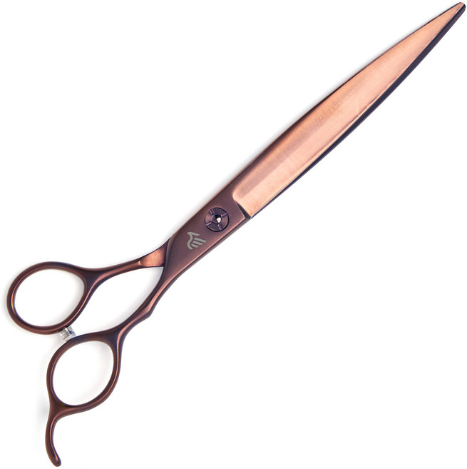 흑조 톱니 민가위 7.5인치 애견 강아지 미용가위 셀프미용 전문가용, 1개, 브라운