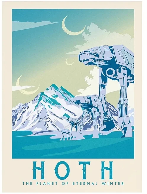 Tatooine Endor 풍경 캔버스 페인팅 빈티지 아트 여행 영화 전쟁 벽 사진 홈 데코, 03 30cmX40cm Frameless, 05 2, 1개