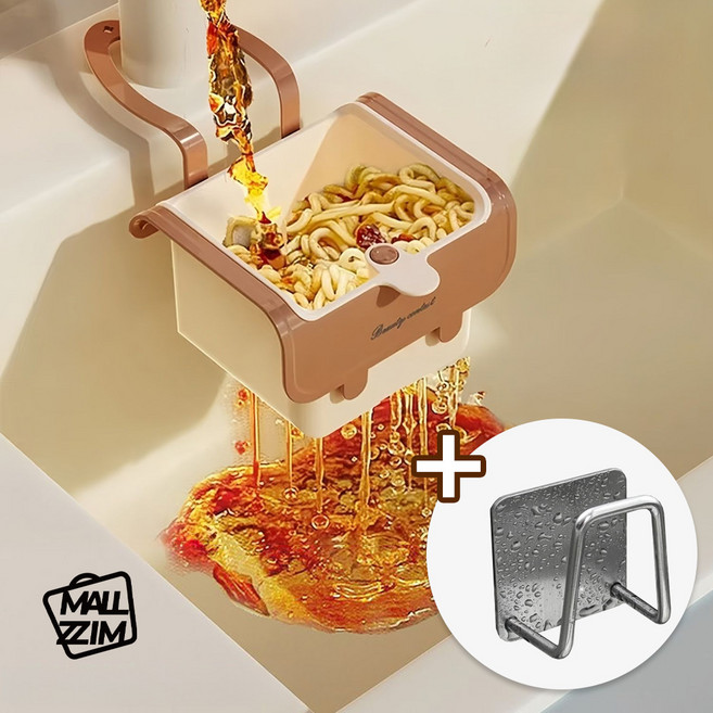 몰찜 주방 원터치 걸이형 음식물거름망, 1개, 1개입