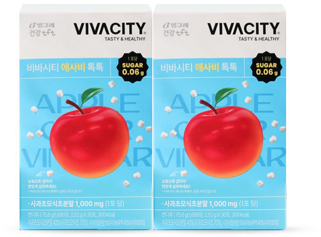 빙그레 건강tft 비바시티 애사비 톡톡, 2.52g, 60개