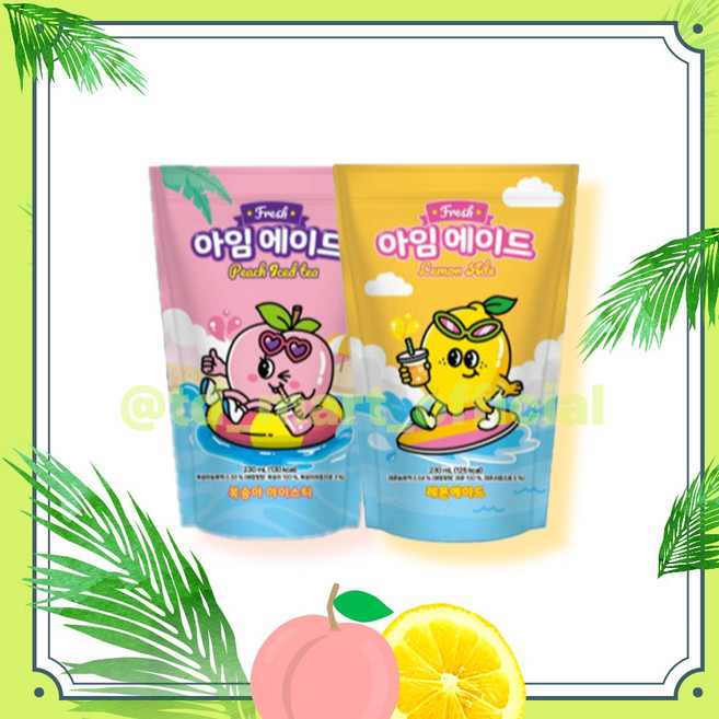 아임에이드 복숭아에이드 + 레몬에이드, 20개, 230ml