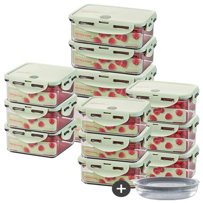 락앤락 비스프리 스테커블 밀폐용기 16종세트 - 냉장고.냉동실정리 반찬통 플라스틱소분통 전자렌지 레인지, 1세트, 16종