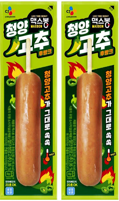 맥스봉 청양고추 후랑크, 2개, 80g