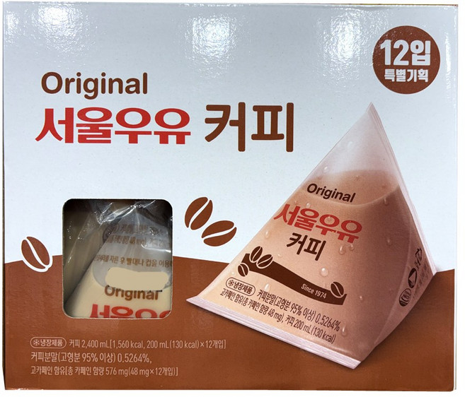 코스트코 서울우유 커피우유 (200mlx12개입) /냉장 사각, 2.4L, 1개