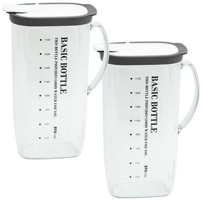 마이스타일 베이직T 물병, 그레이, 2L, 2개