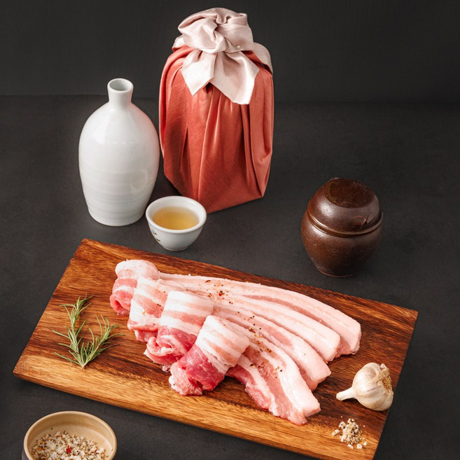 힐링미트 삼겹살 구이용 1cm 보쌈용 4등분 절단가능 2000g, 삼겹살 2kg 구이용 1cm, 1개