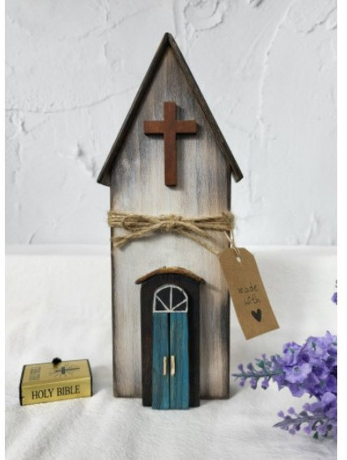 교회 용품 기독교 인테리어 소품 빈티지 우드 하우스 핸드메이드 미니어처, 혼합색상