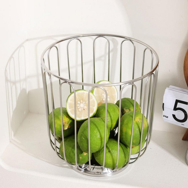 블레오 다용도 304 올스텐 와이어 바스켓 빵바구니 롱 타입 인테리어 소품, 1개, 실버