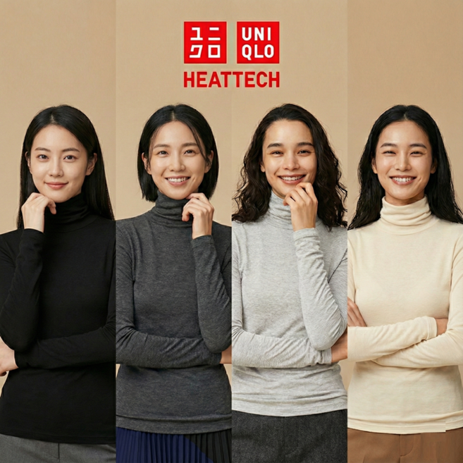 유니클로 히트텍 엑스트라웜 캐시미어 여성 터틀넥 (일본매장판)