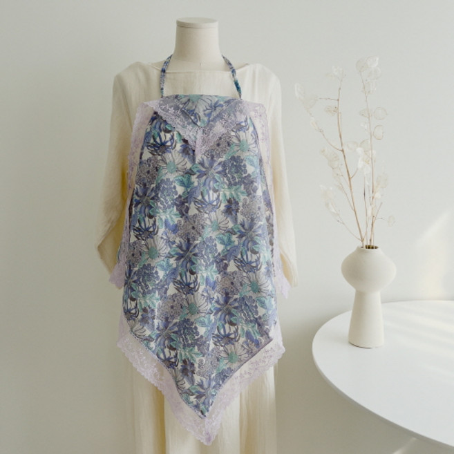 에티켓 손수건 앞치마 여성 여자 매너손수건 빅 레이스 꽃무늬 봄 여름 가을 겨울 스카프 무릎덮개 면 예쁜 큰손수건 등산 단체 동호회 국내생산