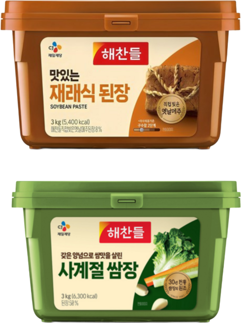 해찬들 재래식된장 3kg + 해찬들 사계절쌈장 3kg, 1세트, 6kg