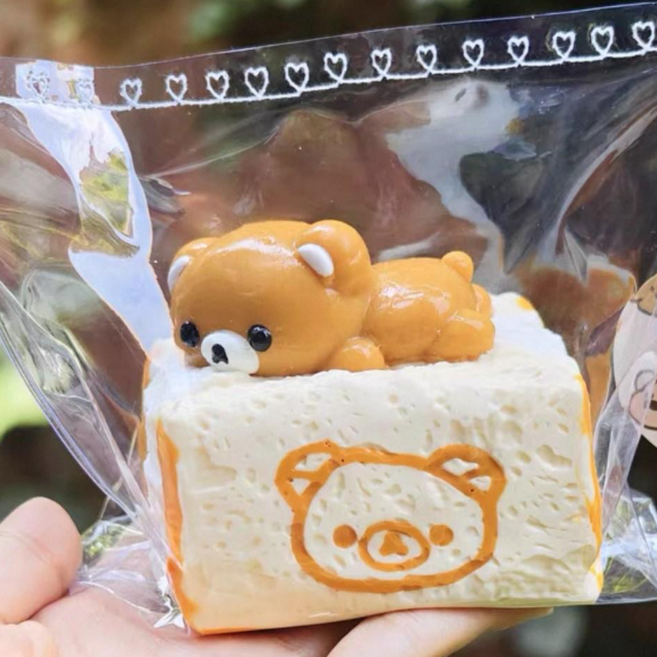 수제말랑이 실리콘 리락쿠마 말랑이, 크림빵, 1개