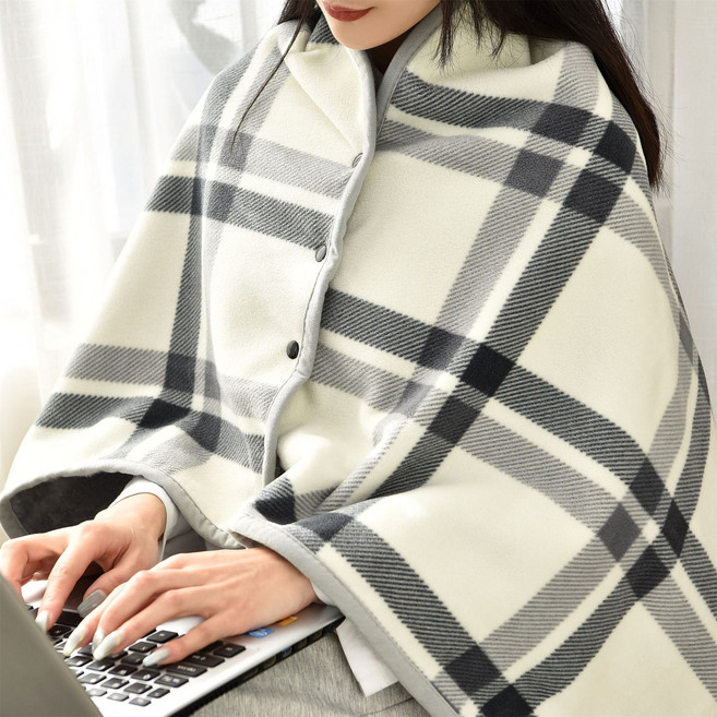 웜브리즈 똑딱이 극세사 무릎 담요 양털 망토 담요