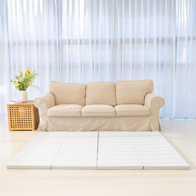 도담도담 논슬립 항균 폴더매트 1+1, 목화솜아이보리