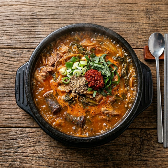 얼큰 순대전골 270g 사골농축액 국내산 돈육 2분완성 간편 전골, 6개