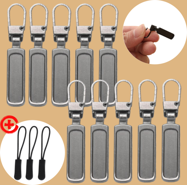 요즘일상 지퍼 고리 지퍼손잡이 지퍼풀러 가방 쟈크 수리, 1개, 그레이