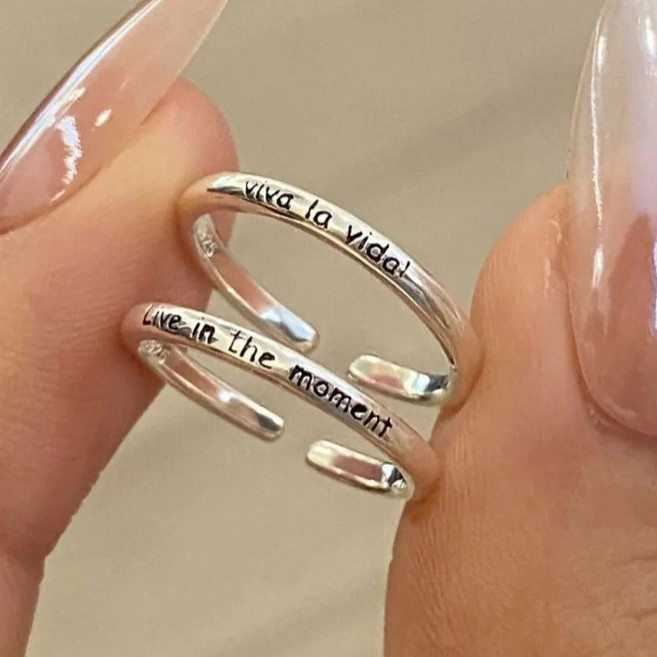 Akimu 패션 반지 커플반지 조절 가능 반지