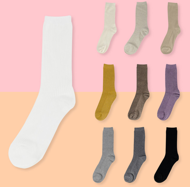 시너싹스 여성용 프리미엄 찐 골지 이대이 장목 양말 6켤레