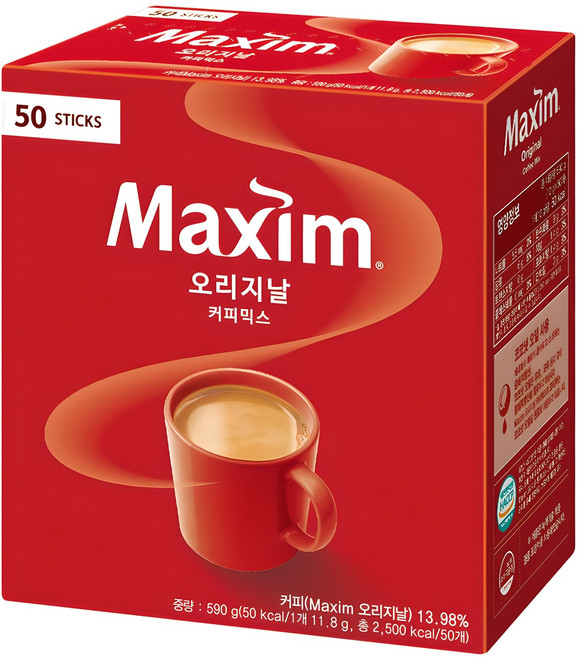맥심 오리지날 커피믹스, 11.8g, 50개입, 1개
