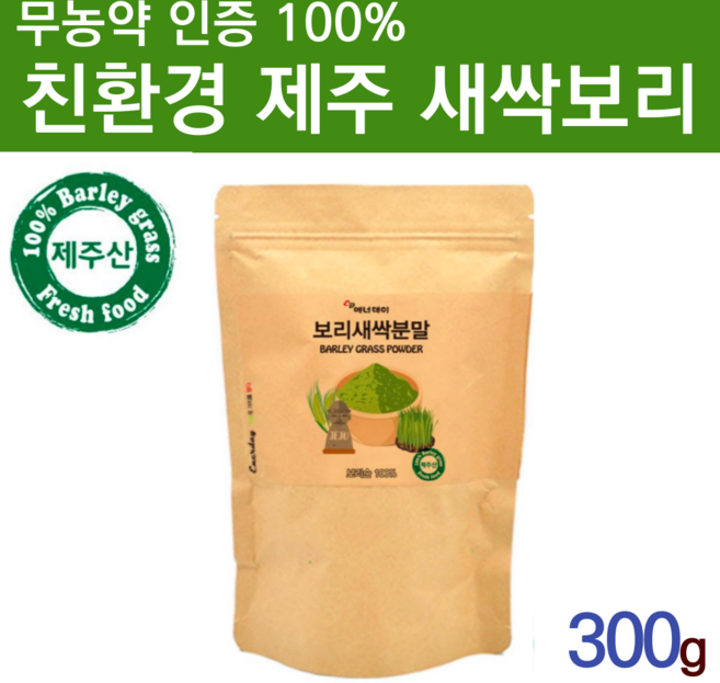 새싹보리 착즙 분말 새싹보리 홈쇼핑 쇳가루 없는 새싹보리 즙 정 한끼 식사 대용 점심대용 식사대용 쉐이크 가루 뿌리, 1개, 300g