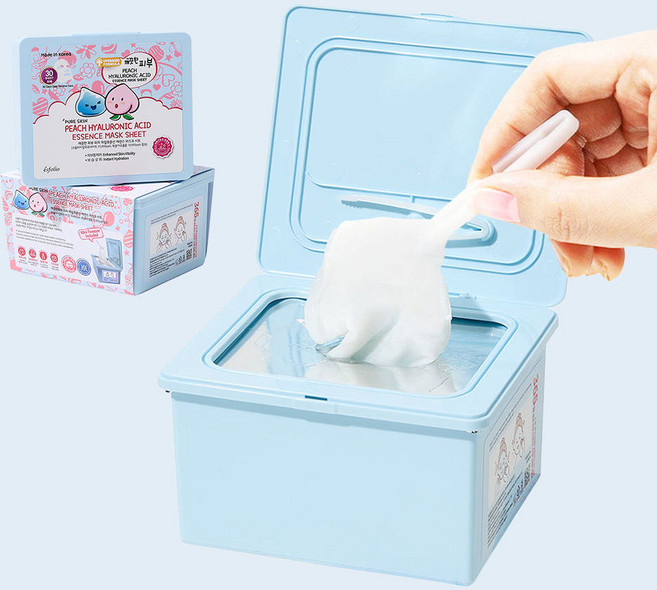 에스폴리오 피치 히알루론산 에센스 뽑아쓰는 마스크팩 / 마스크팩 피부결 개선 수분공급 미백 탄력/히알루론산앰플13병함유, 1개, 30개입