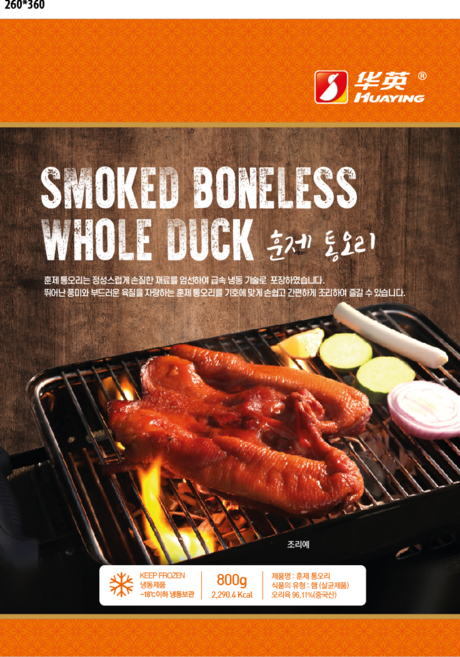 [대영] 위드메이 (냉동) 뼈없는 순살코기 통오리 완포 훈제오리 800g+800g 2팩 (허니머스타드 12g 증정), 800g, 2개
