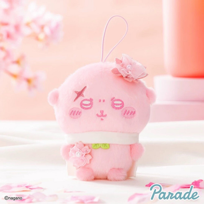 2위 - 치이카와 벚꽃 퍼레이드 마스코트 인형 키링 먼작귀 굿즈, 1개, 랏코, 10cm