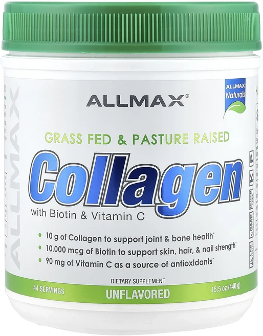 ALLMAX 비오틴 및 비타민C 함유 콜라겐 무맛 440g(15.5oz), ALLMAX비오틴및비타민C함유콜라겐무맛440g155oz, 440g, 1개 - 쿠팡