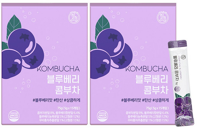 힐스랩 콤부차 블루베리, 75g, 15개입, 2개, 5g