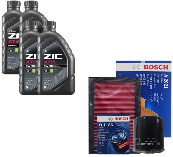 SM7 뉴 아트 (LF) 2.3 가솔린 지크 X7 LS 5W30 4L 엔진오일 필터 세트, 1개