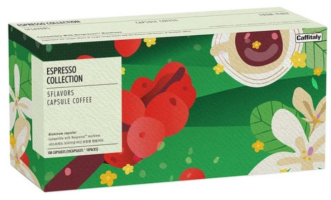 네소프레소 호환 카피탈리 캡슐커피 5가지맛 [코스트코], 55g, 100개입, 1박스