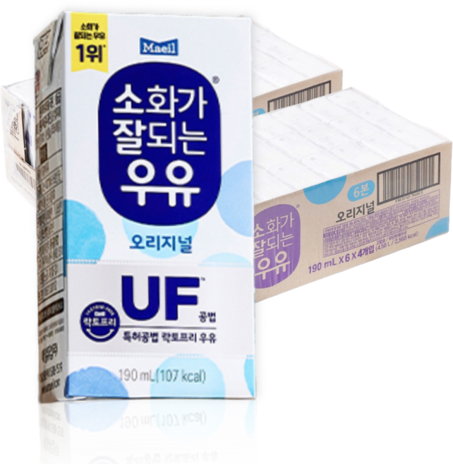 매일 소화가 잘되는 멸균우유 실온보관 락토프리