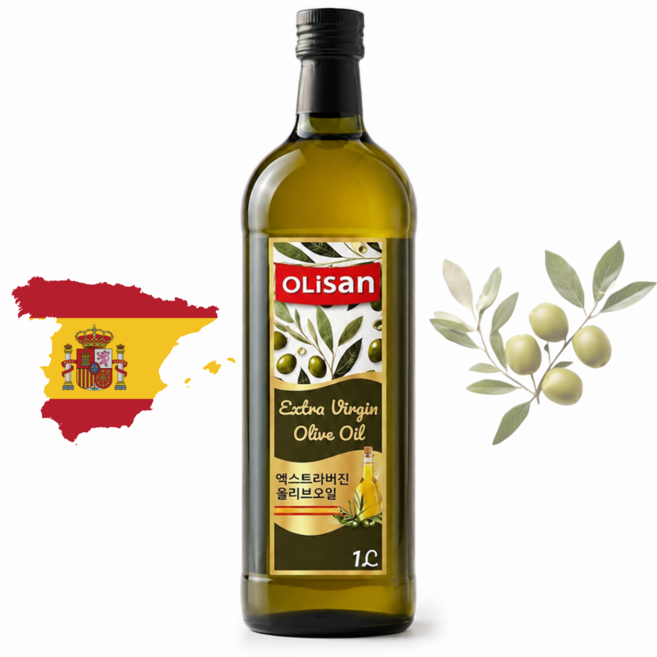 올리산 엑스트라버진 올리브유 100% 저온압착 산도 0.3 Olisan extra virgin olive oil, 1개, 1L