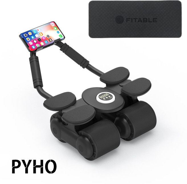 스타일닥터 홈트용 지지 4륜 설계 AB 슬라이드 복근운동기구, 블랙, YJ-02