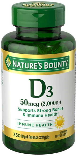 네이처스바운티 D3 50mcg(2 000IU) 소프트젤 350정, 1개 - 쿠팡