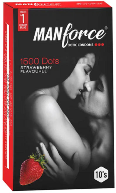 Manforce 1500 Dots Xotic Condom | Flavour Strawberry 10 condoms, 1개