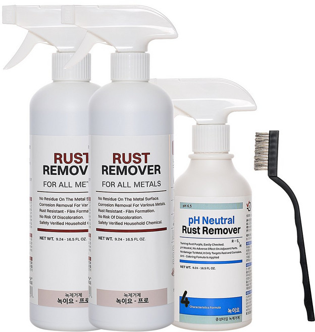 녹이요 정우케미칼 녹제거제 스텐 철 금속 부식 녹물 녹슨거 녹제거 방법, 녹이요-프로500ml2통+증정:녹이요300ml, 2개, 500ml