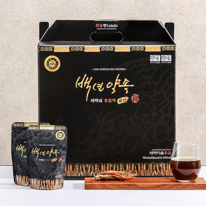 새벽마을홍삼 백년약속 홍삼액 골드 금산군G마크품질인증, 90ml, 60포, 1개