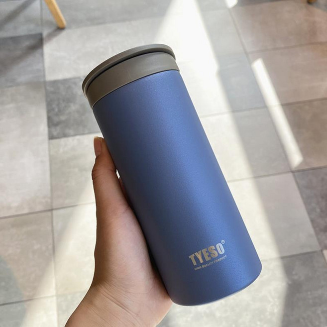 TYESO 不鏽鋼隨行杯, 深灰藍,360ml, 1個