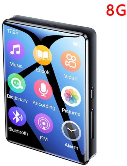 [가성비 레트로 MP3플레이어] 미니 휴대용 MP3 플레이어 블루투스 HiFi 스테레오 음악 워크맨에 대한 FM 라디오 녹음과 전체 화면 MP4 비디오 재생, 01 8G, 8G, 1개